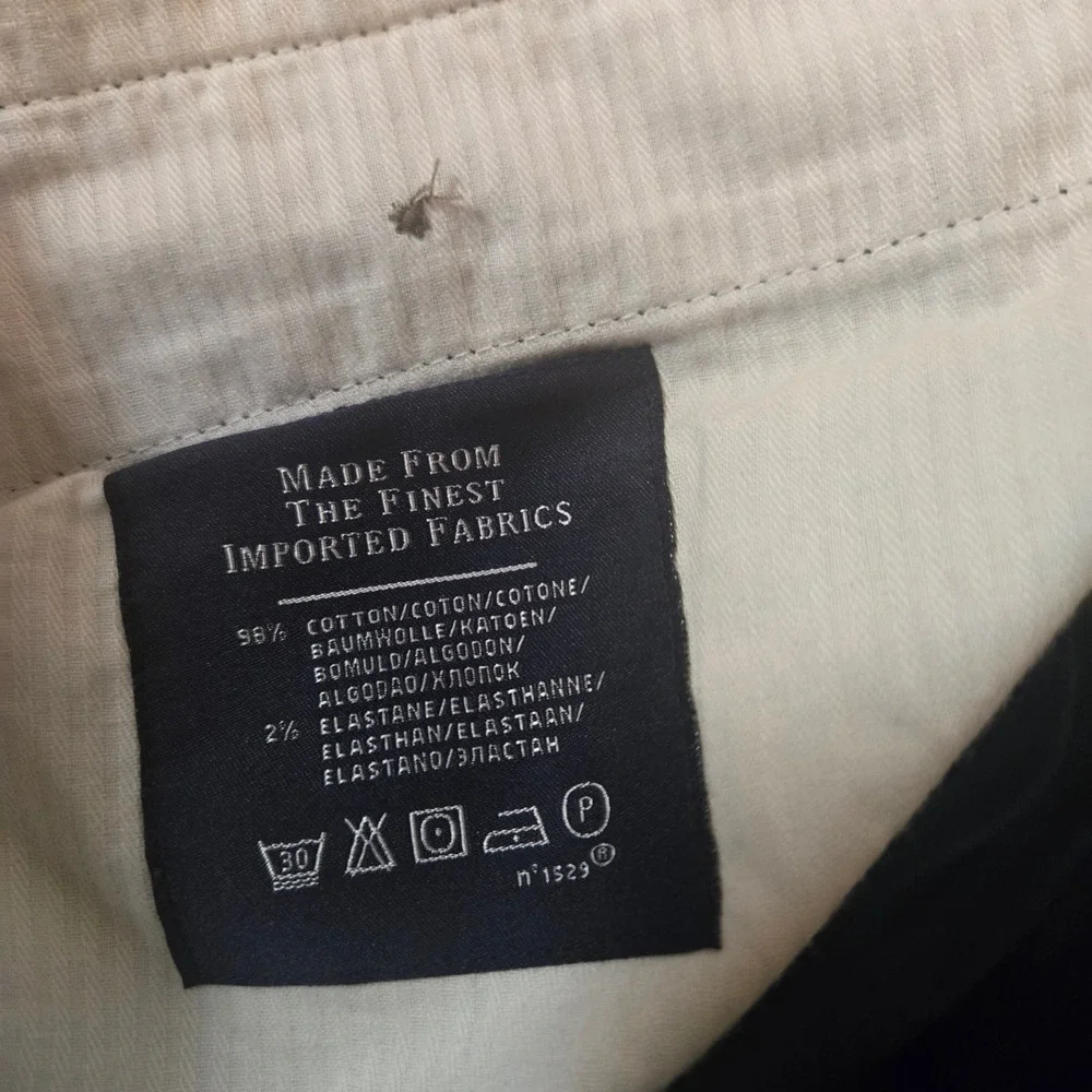 Polo Ralph‎ Lauren Pants Mens 38x30 Navy Blue Stretch Chino Flat Front Cotton